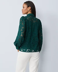 Ann Taylor Lace Blouse Ponderosa Pine Women's