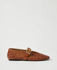Ann Taylor Weekend Collection Leather Mary Jane Ballet Flat Smoked Paprika Women's