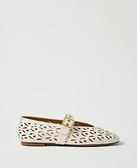 Ann Taylor Weekend Leather Mary Jane Ballet Flat Women's