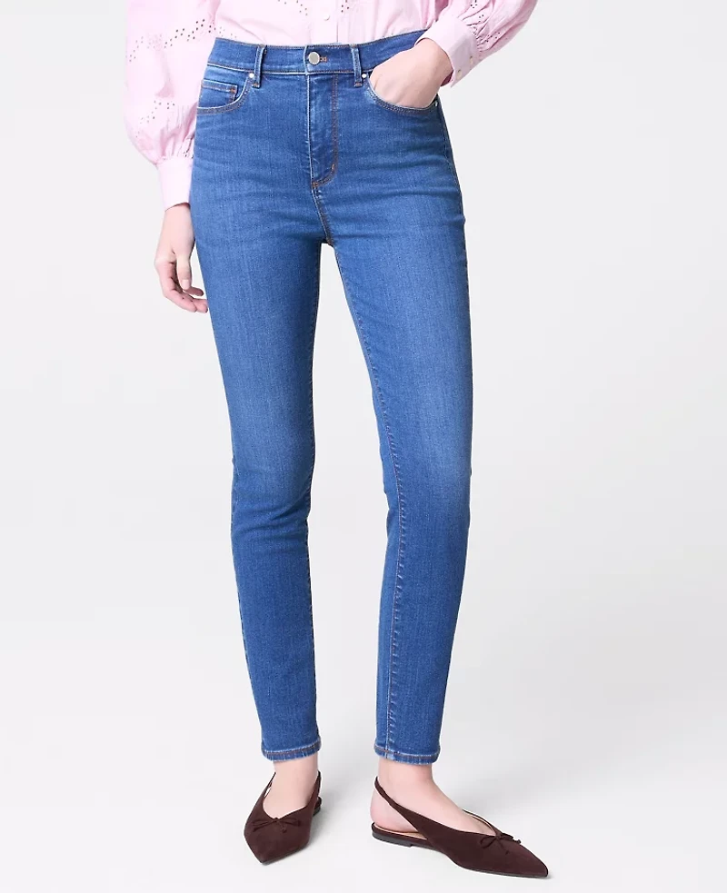Ann Taylor The Petite Skinny Jean Classic Mid Wash Women's