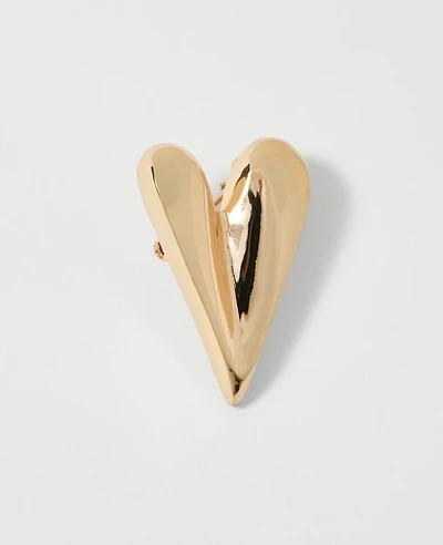 Ann Taylor Metal Heart Brooch Women's