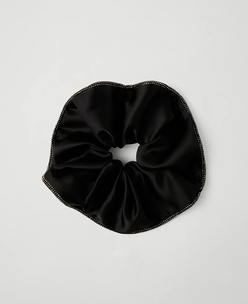 Ann Taylor Crystal Trim Oversized Scrunchie Black Women's