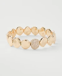 Ann Taylor Hammered Metal Disc Bracelet Goldtone Women's