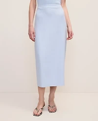 Ann Taylor The Clean Midi Skirt Linen Blend Coastal Glow Women's