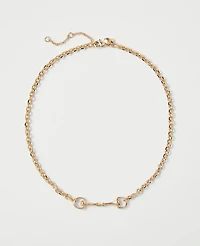 Ann Taylor Metal Horsebit Necklace Goldtone Women's