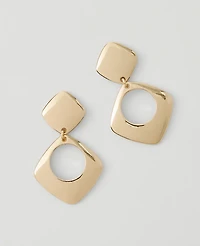 Ann Taylor Open Square Drop Earrings Goldtone Women's