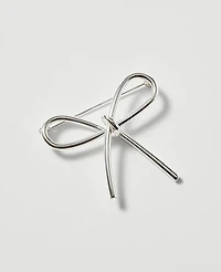 Ann Taylor Metal Bow Brooch Silvertone Women's