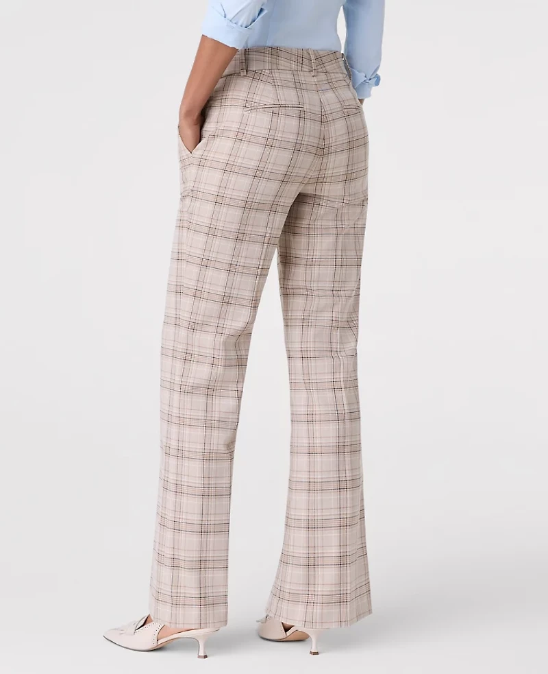 Ann Taylor The Petite Jayne Trouser Plaid Tan/Navy Women's