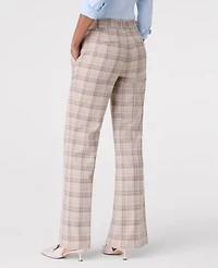 Ann Taylor The Petite Jayne Trouser Plaid Tan/Navy Women's