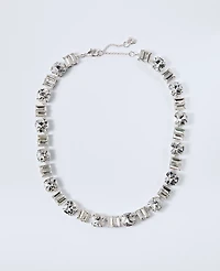 Ann Taylor Crystal Statement Necklace Silvertone Women's