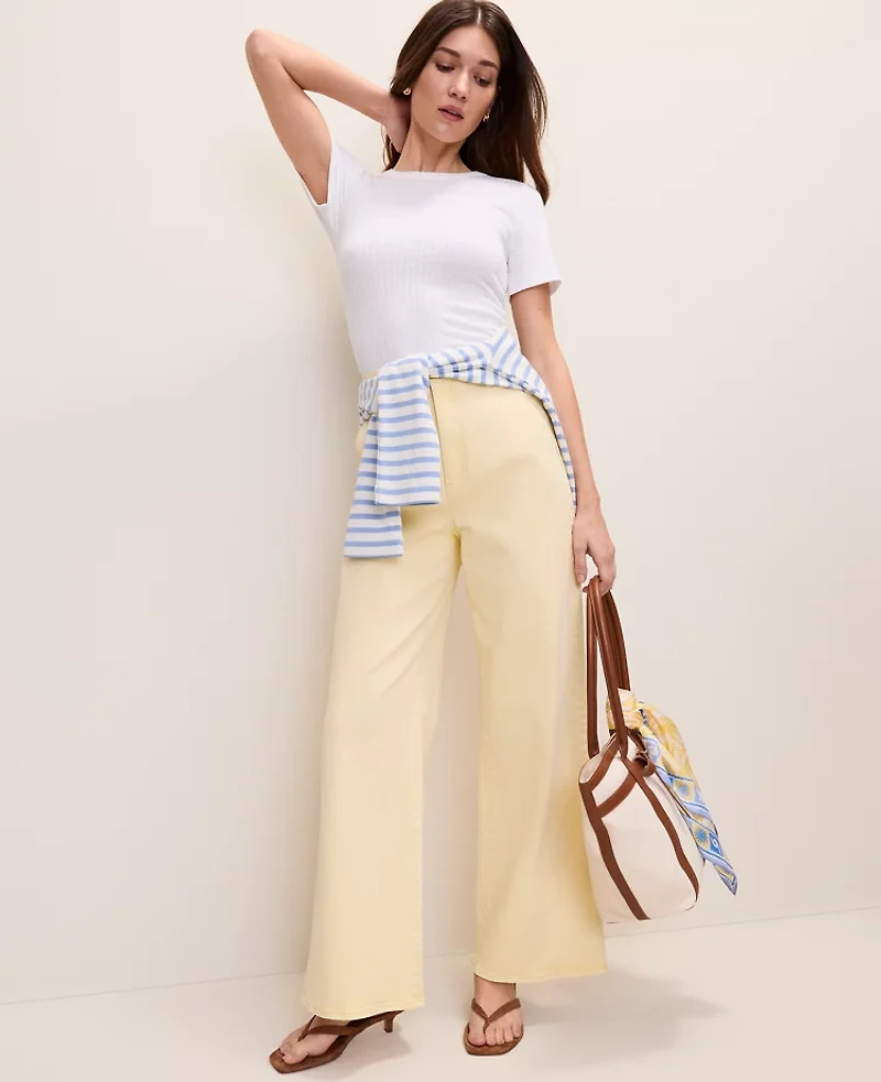 Ann Taylor The Denim Trouser Lemon Pavlova Women's