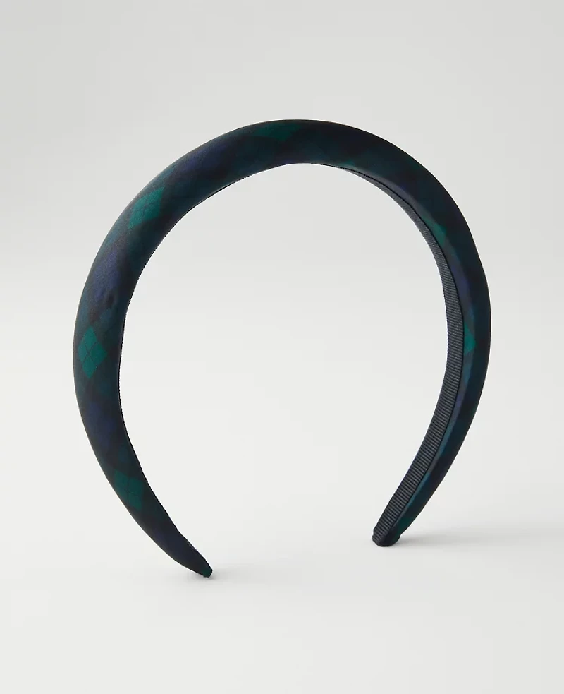 Ann Taylor Tartan Embellished Headband Black Women's