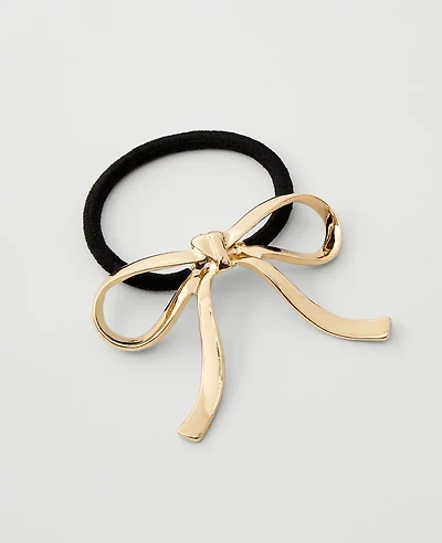 Ann Taylor Metal Bow Hair Tie Goldtone Women's