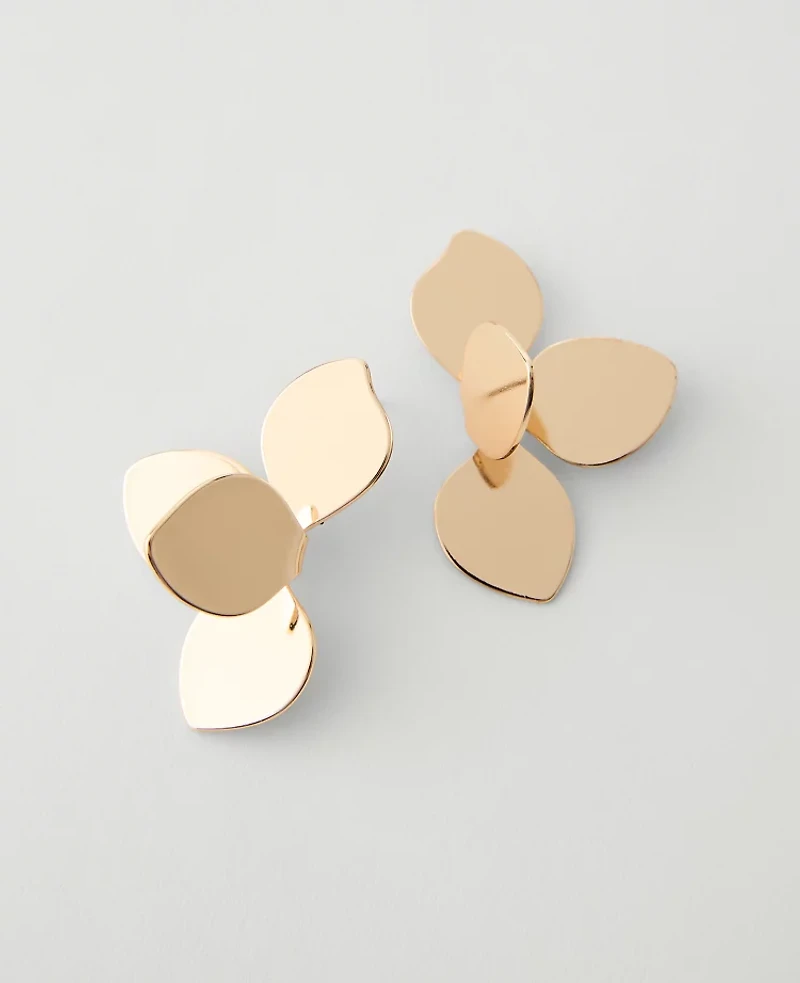 Ann Taylor Petal Drop Earrings Goldtone Women's