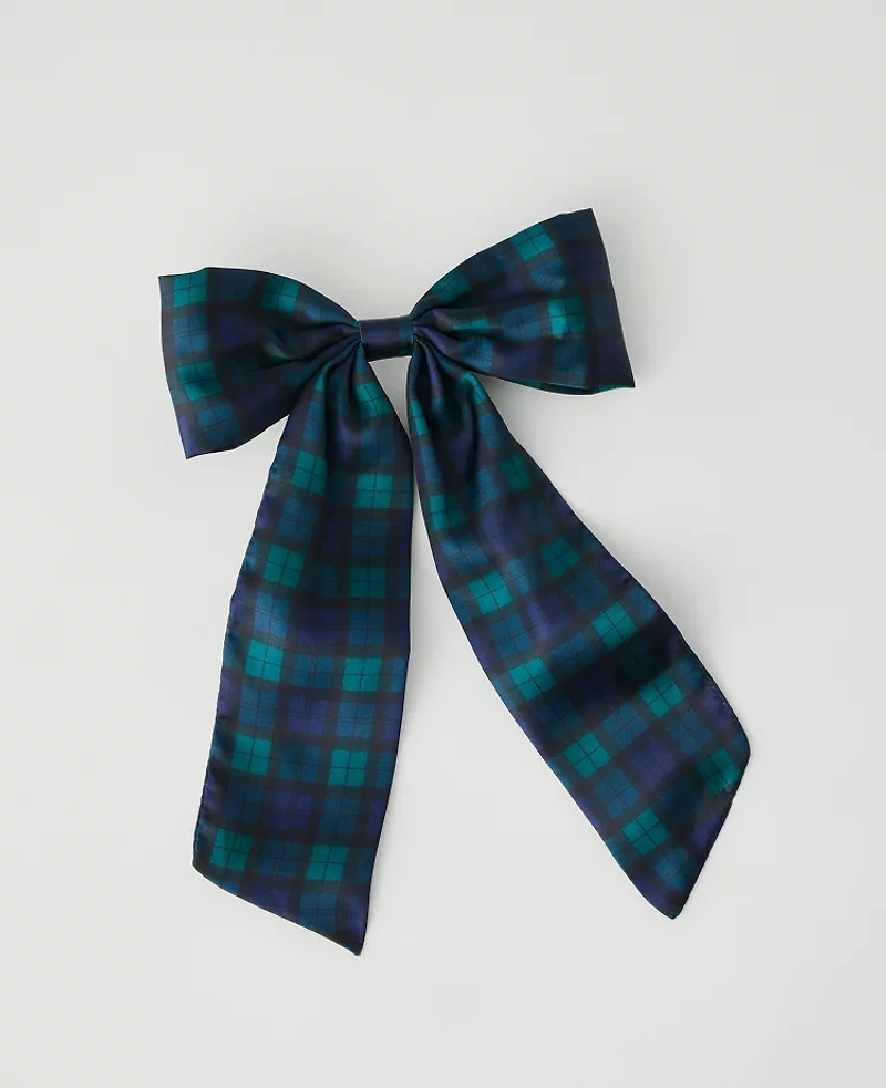 Ann Taylor Tartan Hair Bow Black Women's