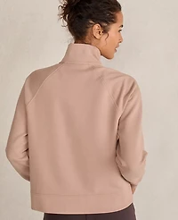 Ann Taylor Haven Well Within Organic Cotton Blend Fleece Half Zip Pullover Desert Clay Women's