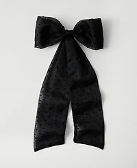 Ann Taylor Velvet Dot Hair Bow Black Women's