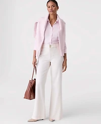 Ann Taylor Petite Button Down Shirt Pink Ribbon Women's