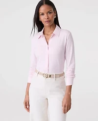 Ann Taylor Petite Button Down Shirt Pink Ribbon Women's