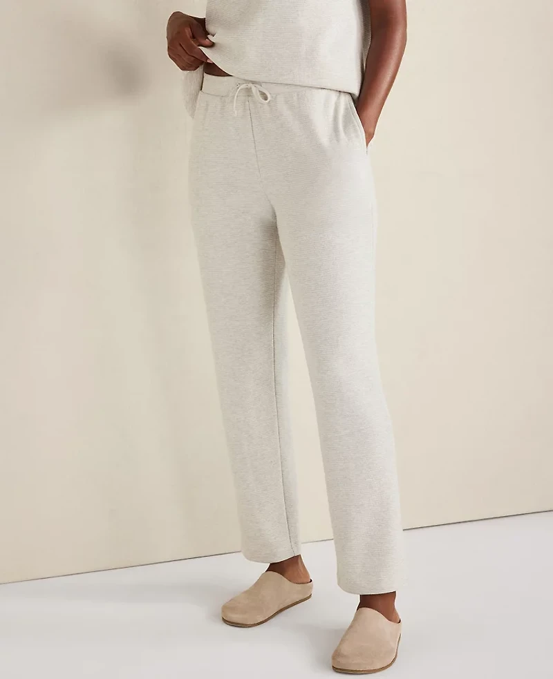 Ann Taylor Haven Well Within Cotton Blend Ottoman Rib Pants Full Moon Grey Women's