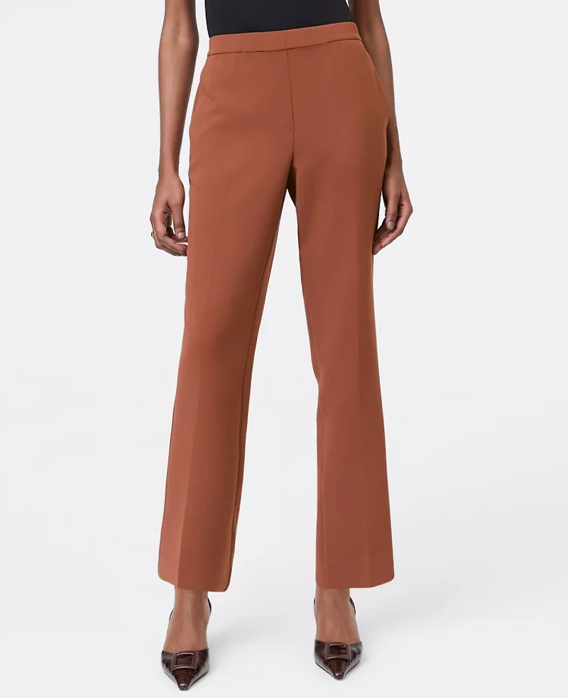 Ann Taylor The Relaxed Ankle Pant Crinkle Crepe Tortoise Shell Brown Women's