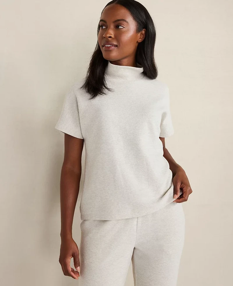 Ann Taylor Haven Well Within Linen Collared Long Sleeve Top Full Moon Grey Women's
