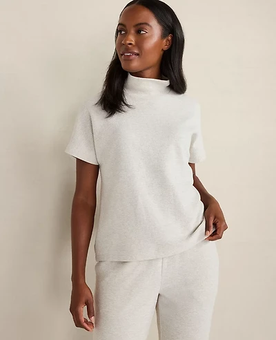 Ann Taylor Haven Well Within Linen Collared Long Sleeve Top Full Moon Grey Women's