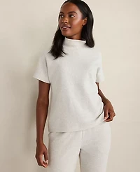 Ann Taylor Haven Well Within Linen Collared Long Sleeve Top Full Moon Grey Women's