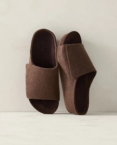 Ann Taylor Haven Well Within Felted Wool Slides Marl Brown Heather Women's