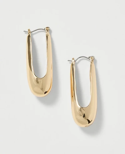 Ann Taylor Elongated Metal Hoop Earrings Women's