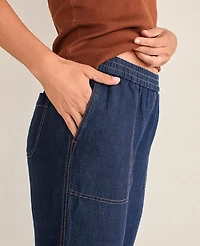 Ann Taylor Haven Well Within Linen Barrel Leg Pants Night Navy Women's