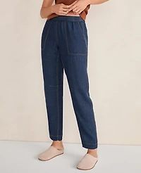 Ann Taylor Haven Well Within Linen Barrel Leg Pants Night Navy Women's
