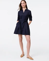 Ann Taylor Weekend Collection Belted Mini Shirtdress Night Sky Women's