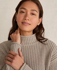 Ann Taylor Haven Well Within Organic Cotton Roll Neck Sweater Stream Women's