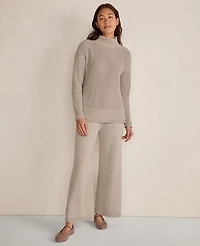 Ann Taylor Haven Well Within Organic Cotton Roll Neck Sweater Stream Women's