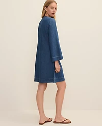 Ann Taylor Weekend Split Collar Shift Dress Arabella Wash Women's