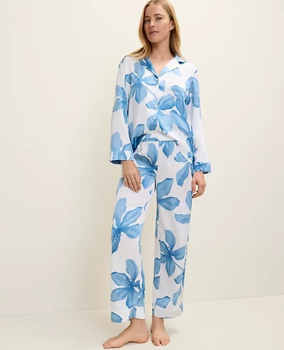 Ann Taylor Floral Satin Pajama Set Women's