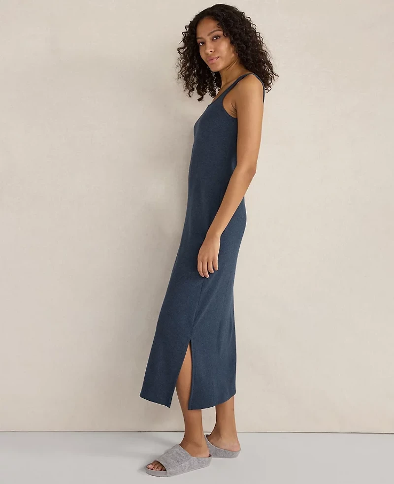 Ann Taylor Haven Well Within Organic Cotton Rib Knit Midi Dress Twilight Navy Women's