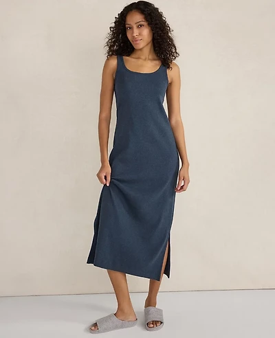 Ann Taylor Haven Well Within Organic Cotton Rib Knit Midi Dress Twilight Navy Women's
