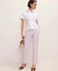 Ann Taylor Pleated Collared Blouse White Women's