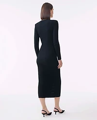 Ann Taylor Petite Ribbed Button Sweater Dress Women's