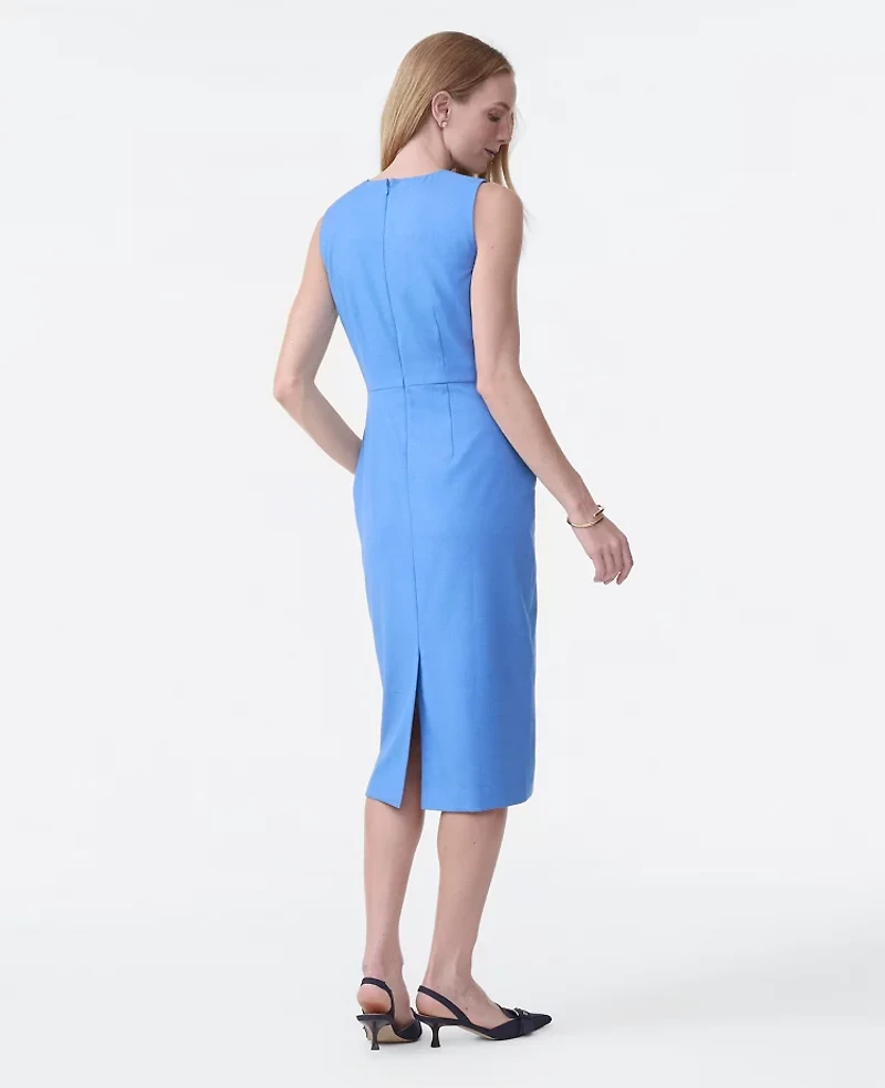 Ann Taylor The Petite Crew Neck Sheath Dress Bluebird Melange Women's