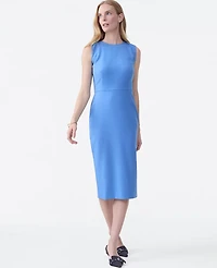 Ann Taylor The Petite Crew Neck Sheath Dress Bluebird Melange Women's
