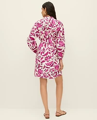Ann Taylor Floral Belted Shift Dress Pink Women's