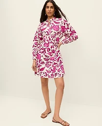 Ann Taylor Floral Belted Shift Dress Pink Women's