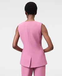 Ann Taylor The Petite Cutaway Vest Fluid Crepe Smokey Rose Women's