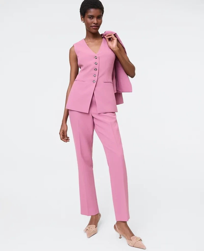 Ann Taylor The Petite Cutaway Vest Fluid Crepe Smokey Rose Women's