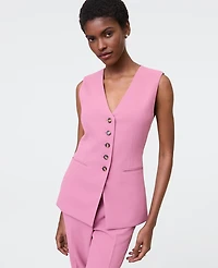 Ann Taylor The Petite Cutaway Vest Fluid Crepe Smokey Rose Women's