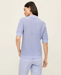 Ann Taylor Pointelle Polo Sweater Women's