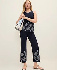 Ann Taylor Embroidered Sweater Pant Night Sky Women's